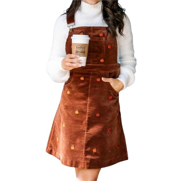 Kiel James Patrick Dresses & Skirts - NWT Kiel James Patrick Pumpkin Embroidered Corduroy Jumper Dress